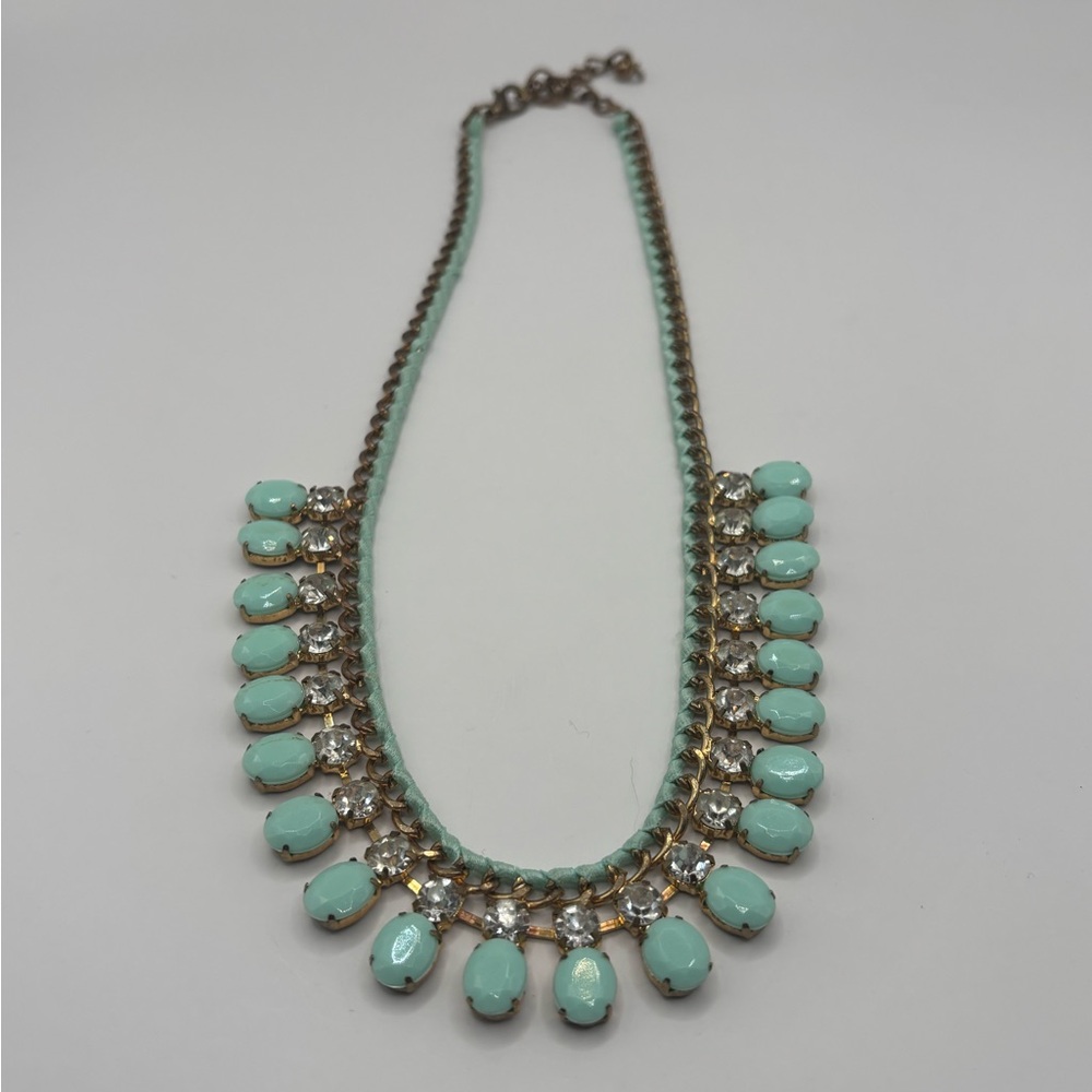 Mint Green Rhinestone Necklace - Picture 5 of 7